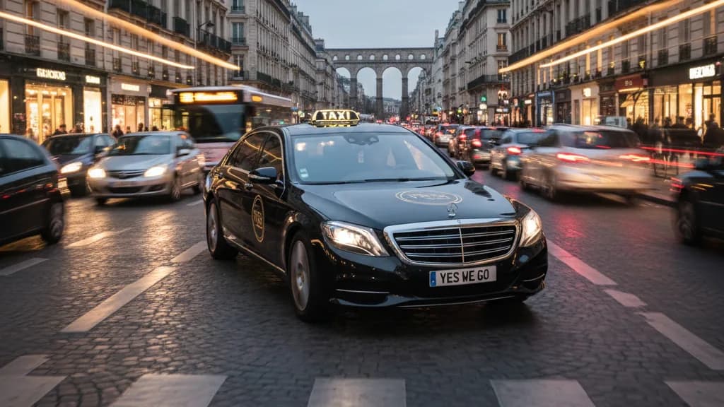 Berline Mercedes avec chauffeur privé dans Paris