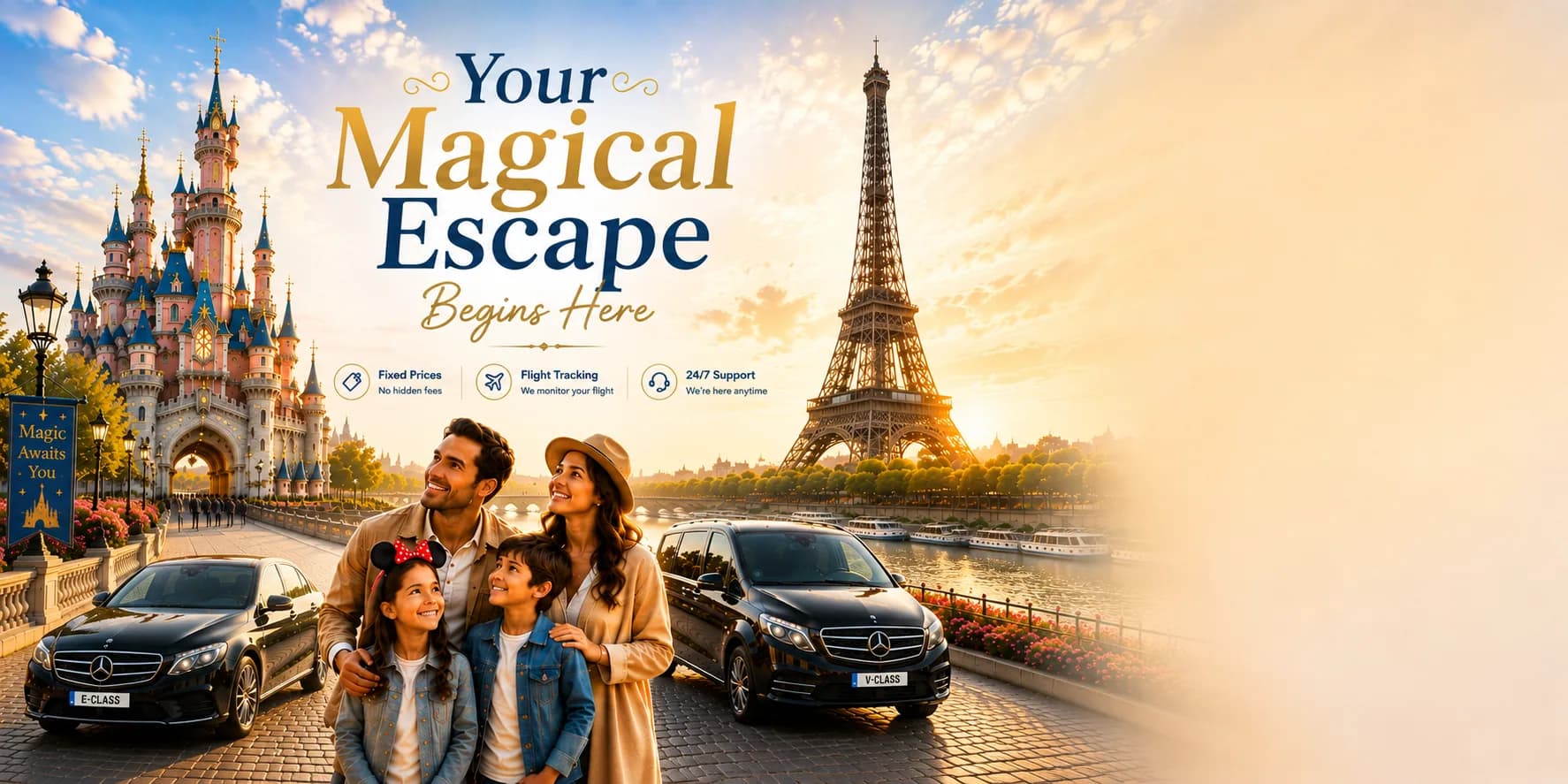 Private chauffeur transfer routes from Paris