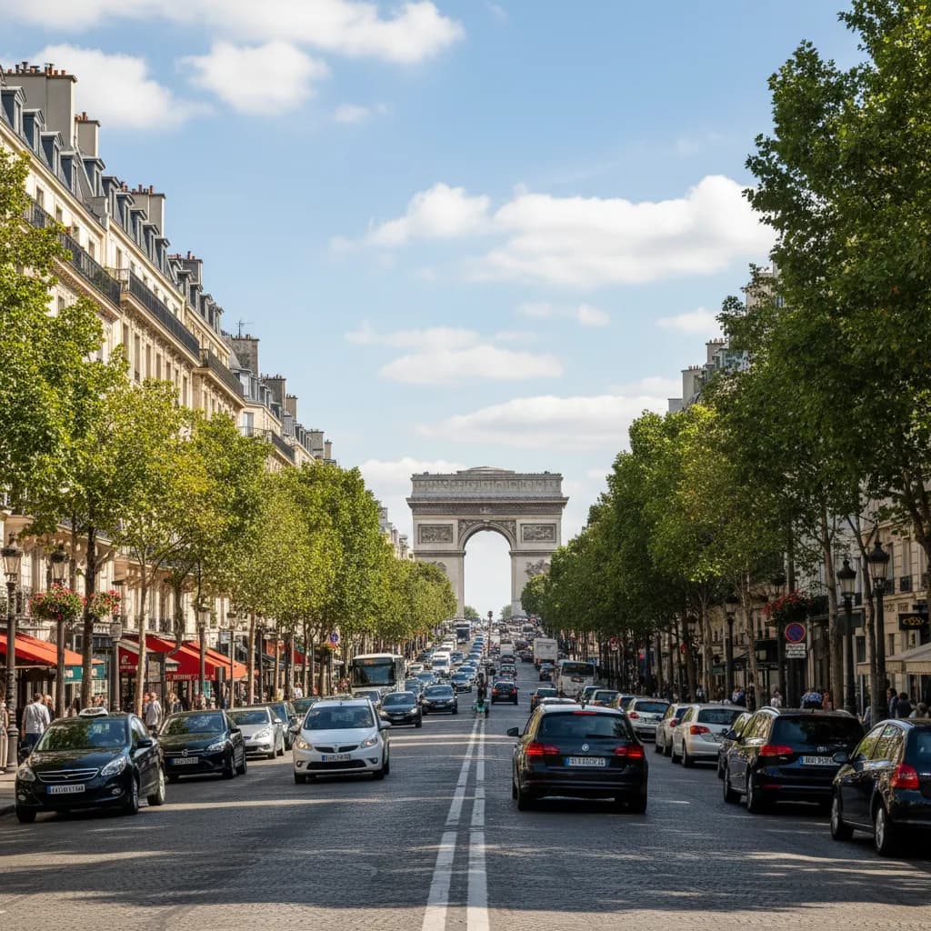 Arc de Triomphe seen along the Champs-Élysées during a private Paris tour